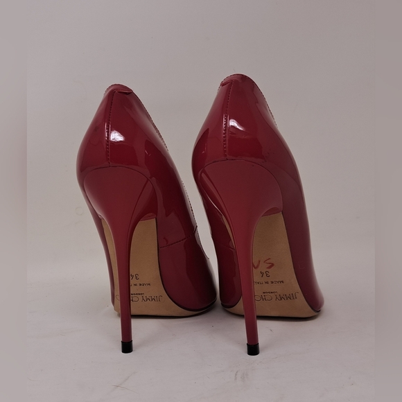 Jimmy Choo Women's Anouk Patent Red Leather Pumps 120 Italy Size 34 / 4US - Picture 9 of 16